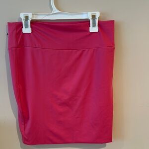 Pink Knee-Length Pencil Skirt